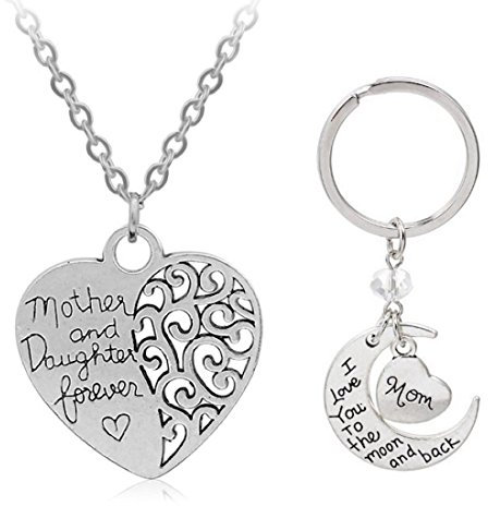 Kim Johanson Mutter & Tochter Herz Set Mother & Daughter Forever Halskette & Schlüsselanhänger in Silber Mama inkl. Geschenkverpackung - Set 1