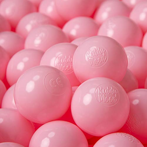 KiddyMoon 300 ∅ 6Cm Kinder Bälle Für Bällebad Spielbälle Baby Plastikbälle Made In EU, Puderrosa