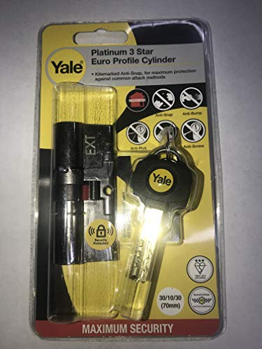 Yale 70mm Nickel Plated Brass Euro Cylinder Lock P-YS3-3535N 35/35 (70mm)