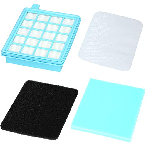 McFilter I Juego de filtros de 4 piezas adecuado para Philips Power Cyclone Philips FC8058/01 Filtro para aspiradora PowerPro Active Compact Filtro de repuesto FC8630-39, FC8640-49,FC8470-79,FC9520-29