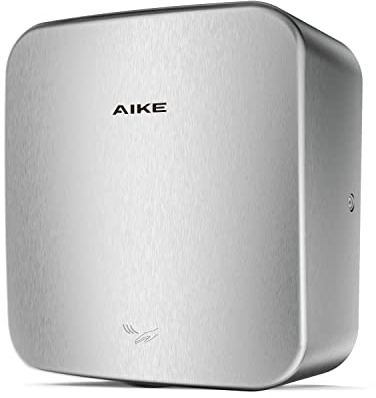 AIKE Heavy Duty Jet Cube High Speed Hand Dryer For Bathroom 110V 1400W, Model AK2800C Brushed Stainless Steel Cover