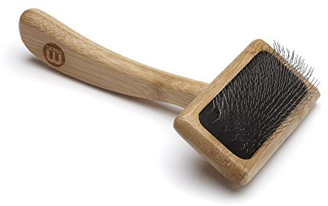 Mikki Spazzola Con Dentini Per Pelo Morto In Bambù, Per Pelo Medio/Lungo/Riccio, Per Cani E Gatti, Realizzato Con Bambù Sostenibile, Per Rimuovere Grovigli E Nodi Dal Pelo, Piccolo - 60 g