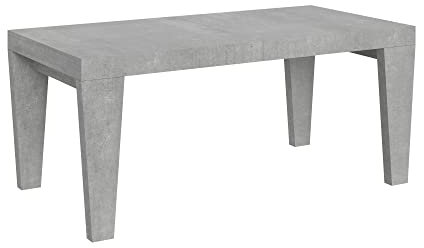 Itamoby, Ausziehbarer Esstisch aus Beton 90 x 180 cm ausgezogen 440 cm