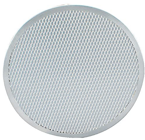 Forgast Bandeja para hornear de malla para pizza | Redondo | Diámetro 46 cm | Fabricado en Aluminio | Pantalla de Pizza | Paleta para Pizza | Perfecto para hornear pizza | Borde sin costuras