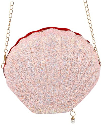 SOIMISS Umhängetasche Arielle Kostüm Muscheltasche Geldbörse Muscheln Zaubermuschel Funkelnde Geldbörse Shell-rucksack Kostüme Frauen Kostenlose Versandtasche Eisen Mann Pailletten