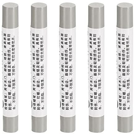 sourcing map Möbelreparatur-Buntstifte, Wachsfüllstift, 5 Stück Lackstift Marker – für Kratzer, Tische, Holzböden, Abdeckung von Blau, Grau