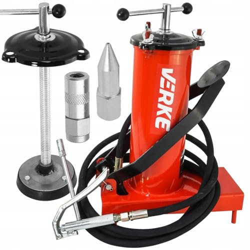 Generico Ingrassatore a Barile da 3 Litri Pistola Lubrificatore per Grasso Professionale a Leva Cavo 4 Metri
