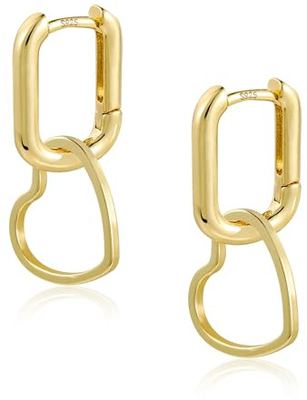 ALEXCRAFT Orecchini Donna Cuore Oro Argento 925 Placcati Forma Di Cuore