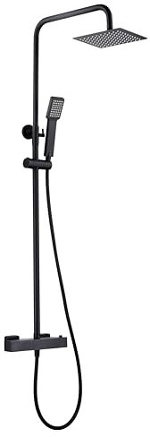 MICE BTAR025/NG Duschstange, Thermostatisch, für heißes und kaltes Wasser, Schwarz matt