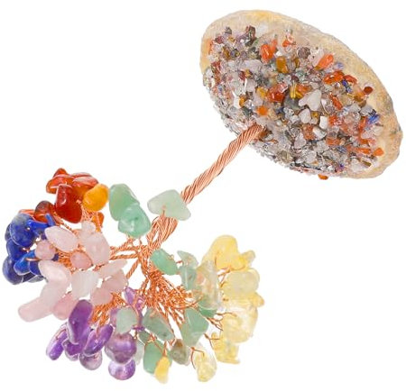 PRETYZOOM Natural Healing Crystals Wasserbaum Aus Quarz Mit Bunten Edelsteinen Handgefertigte Tischdekoration Für Feng Shui Für Besondere Anlässe Wie Hochzeiten Und Einweihungen