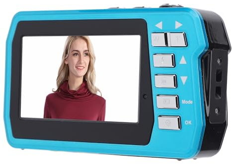 Action Camera Fotocamera Subacquea 4K con Luce di Riempimento, Doppio Schermo da 56 MP con Zoom 16X, Fotocamera Digitale Impermeabile da 10 Piedi per Nuoto, Rafting, Surf,