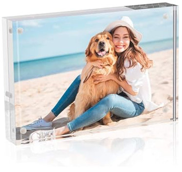 Pasdrucn Acryl 10x15cm Bilderrahmen, Magnetischer Acryl-Fotorahmen, Transparenter Acryl-Bilderrahmen, Doppelseitige Rahmenlose Bilderrahmen10 + 10 Mm Dicke (10x15cm)
