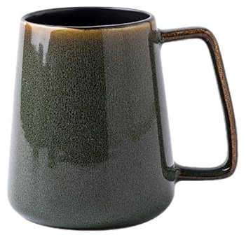 WOQIJENCV Großes Fassungsvermögen Keramik Kaffeebecher, 24 oz/700ml mit Griff Extra große Cappuccino, Tee, Latte oder heißen Kakao Becher für Büro und zu Hause verwenden (Grün)