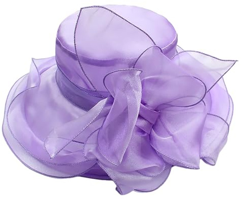 SRZYMJ Vintage Fascinators Hut 20er 50er Blume Federkleid Kopfschmuck Fascinator Schwarz Hüte Teeparty Cocktail Schleier Stirnband Schleier Damen Halloween Lila