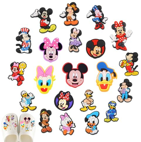 XiXiRan Breloques de Chaussures pour Sabot, 21 Pièces Bijoux de Chaussures, Pins Chaussures, Accessoires pour Sandales, Jouet Cadeaux de Dessins Animés, pour Enfants Femmes Fille (Dessin animé - B)