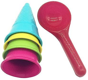 UPKOCH 5-Teiliges Kinder Sandspielzeug Set, EistüTen Und Schaufeln, Strandspielzeug FüR Kinder, Outdoor Spielzeug, ZufäLlige Farben, 11x6.3x6.3cm