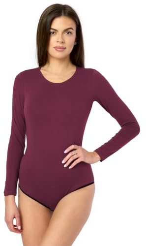 Merry Style Body da donna a maniche lunghe MS-114, rosso vivo, S