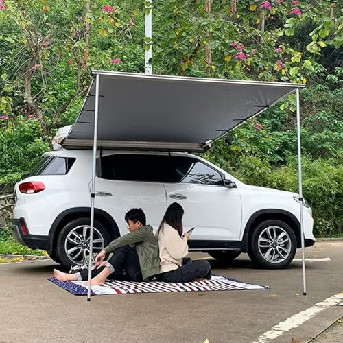 Toldo para Coche, Toldo Camper, Toldo Lateral p Camión, Tienda de Campaña Para Coche, Resistente Al Viento, Protección Solar Y Resistente Al Agua, Ideal para Coches, SUV, Exteriores, Camping(1.5x2m/59