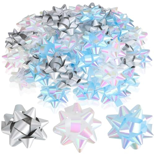 Wilhelm Sell® 60x Geschenkschleife selbstklebend, 5 x 2 cm Bunte Schleifen | dekorative Fertigschleifen für Weihnachten - Geburtstage und Hochzeiten