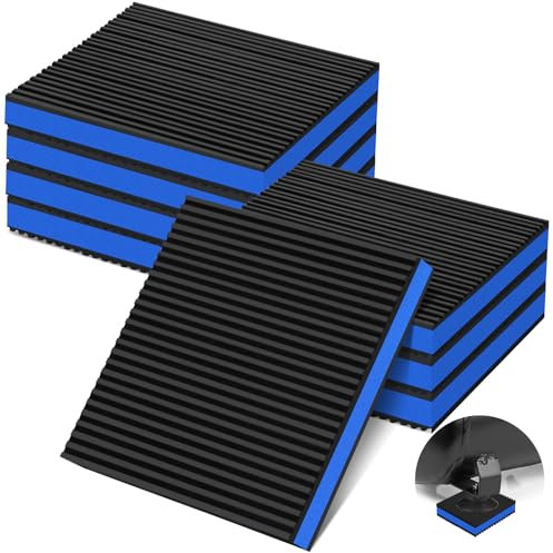 phepetroll Anti-Vibrationspads, 15,2 x 15,2 x 2,2 cm, Schallisolierung, gerippte Gummimatten mit EVA-Mitte, robuste Vibrationsisolationspads für Luftkompressen, Conditioner, Laufband, Waschtrockner, 8