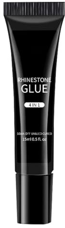 Pruojhw Colle à ongles gel UV - Colle strass 15 ml - Colle à ongles Press Nails - Colle gel UV pour réparer les ongles cassés, strass, coller des faux ongles