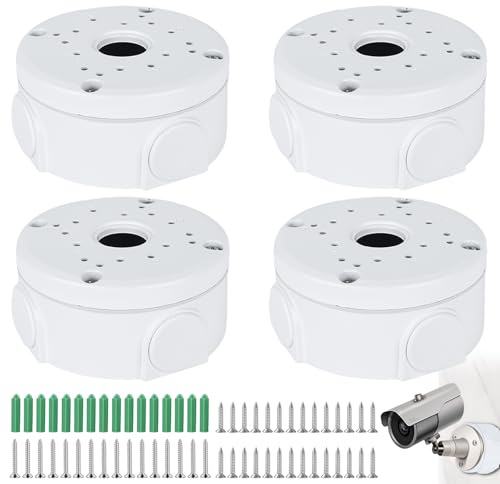 Behogan 4 Stücke Wasserdichte Anschlussdose für Überwachungskamera, Universal für Dome-Kamera, Kamera-Anschlussdose, Überwachungskamera-Montagebox, Abzweigdose Überwachungskameras