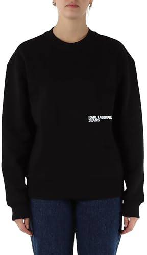 Karl Lagerfeld Jeans Donna Relaxed Karlismall Sweatshirt Black S