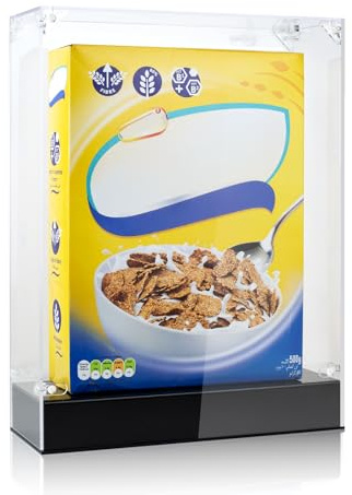 Cereal Box Display Case, 10.6 x 4 x 13.7 Clear Acrylic Display Box Memorabilia Display Case & Storage Sports