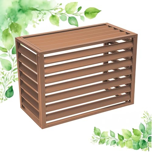 Dnowegas funda aire acondicionado exterior aluminio L100*W50*H70(1.5P) rejilla aire acondicionado exterior diseño de obturador razonable protección contra robos y condiciones climáticas extremas