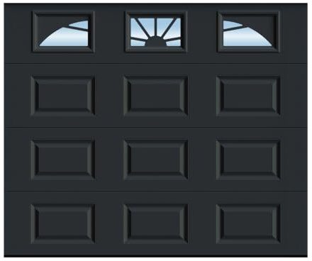 GM Portes - Porte de garage LINE Sectionnelle Premontée | Inclus 200cm X 240cm - Moteur: Somfy 600io - Wifi | Anthracite - Panneau à cassette, finition woodgrain