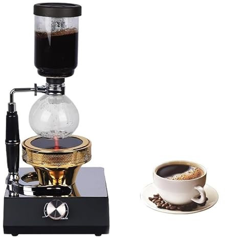 TsoLay Syphon-Kaffeemaschine, Glas-Siphon-Vakuum-Kaffeemaschine Mit Halogenlampe, Heizleistung Bis 750 °C, 5-stufige Temperatureinstellung, Ideal Für Büro, Küche Und Haushalt