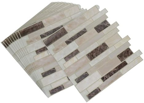 Gatuida 10pièces Carrelage Mural Autocollant Pvc Lot De Stickers Décoratifs Imperméables Pour Intérieur Et Crédence De Cuisine Et Salle De Bain