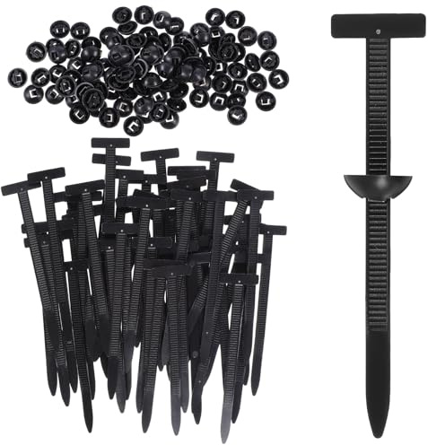 100 Stück Universal Kabelbinder Schnalle, Nylon Cable Ties, Wiederverwendbare PP Kabelbindern, mit Knopf, UV Beständig Kabelbinder Set für Tägliche, Auto Reparatur Kabelmanagement