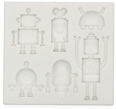 YANBOYI 6 Cavities Chocolate Mould Fondant Molds Robots Shape Silicone Household Baking Mold Cake Decorating