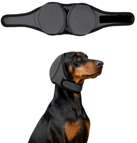 Dog Ear Protection Cover Comfort Dog Ear Muffs Noise Protection Calming Hood Ear Head Wrap Cups Shower Cap (S)