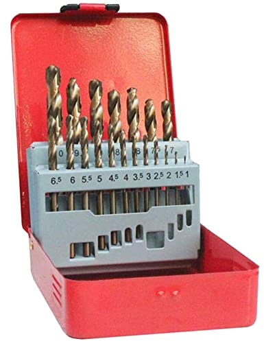 Eieenotee Set da 19 Pezzi Set di Punte per Trapano nel Cobalto 1,0-10 Mm M35 Punte per Trapano nel Metallo Duro Set di Punte per Trapano HSS Metriche al 5% nel Cobalto