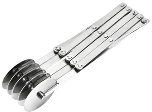 Pastry Cutter Wheel, Expandable 5 Wheel Pastry Cutter, Stainless Steel Multi-Round Pasta with Handle, Dough for Pizza Cheese Brownies Cookie Baking Kitchen.