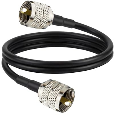 Boobrie Cavo UHF PL259 1M equivalente L MR200 UHF maschio a maschio PL259 Cavo coassiale 50 Ohms a bassa perdita per antenna SWR metro, radioamatore, radio CB, radio HF-superiore RG58, alta