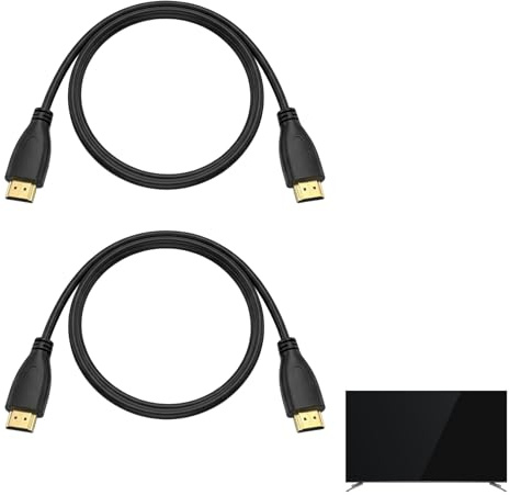 2 Piezas Cable HDMI 1.4 Cortos de 50 cm, Cable HDMI a HDMI, Soporte para 4K, ARC, UHD, Full HD, Ethernet, Alta Velocidad, Compatibilidad con TVs y Consolas, Xbox, para Conexiones Sin Desorden