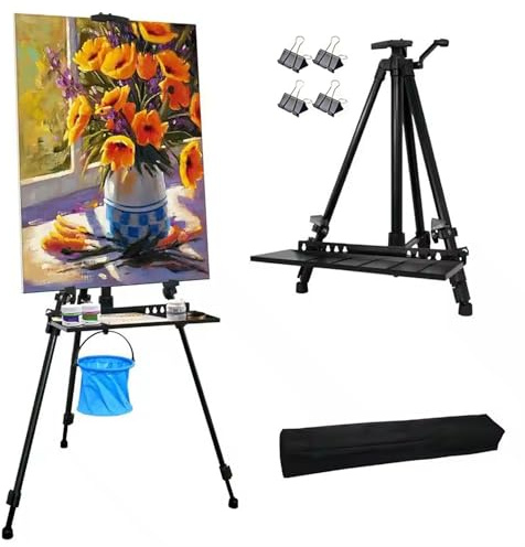 Cavalletto Per Dipingere, Cavalletto Pittura, Art Cavalletto Per Pittura, Regolabile 50-152 cm, Cavalletto Pieghevole Per Treppiede Con Borsa/Molla, Da Tavolo e Da Pavimento, Disegno Artistico