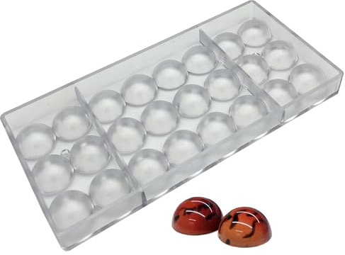 Goldbaking Halbkugel-Schokoladenform, Polycarbonat, Halbkugel-Schokoladenform, 3 cm