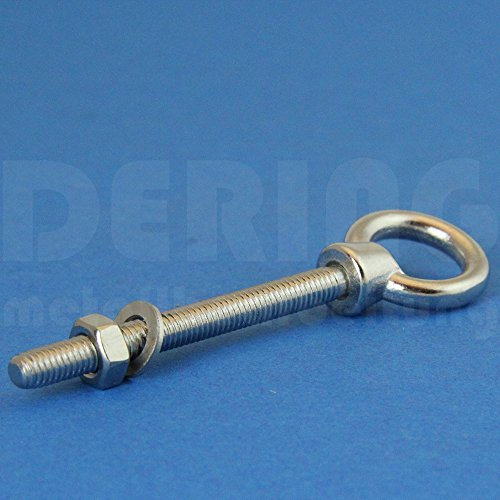 DERING Ringschraube mit metrischem Gewinde M6 X 40 Edelstahl A4 (VPE = 5 Stück) | Augbolzen M6x40 | Ösenschraube | Augenschraube mit U-Scheibe u. Mutter | Transportsicherung