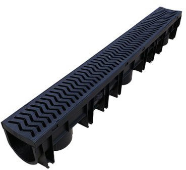3 x Drainage Channel Polydrain Heelguard (Formally Fernco Heelguard) 1m Lengths Storm Drain Channel Linear 13cm High by 12cm Wide Water Rain Storm Shower Wetroom Garden Driveway
