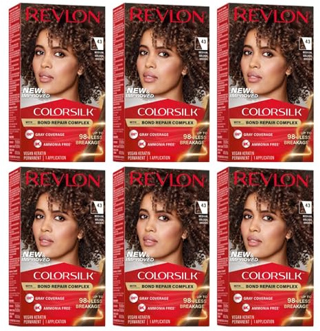 Revlon ColorSilk Hair Color [43] Medium Golden Brown 1 ea (Pack of 6)