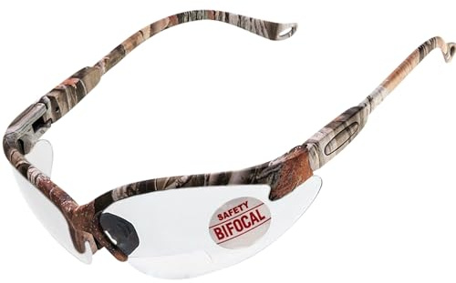 SPITS EYEWEAR Cougar Bifocal Safety Glasses (Magnifier: 2.00, Frame Color: Forest Camo)