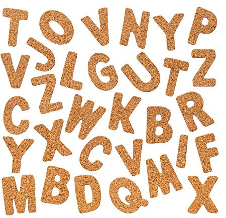 Baker Ross FE544 Letras de Corcho - Paquete de 156, decoraciones artesanales ideales para proyectos de arte en el hogar, la escuela y el grupo