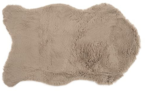 CB Home & Style Kunstfell Dekofell Teppich rosa grau Taupe Creme Sitzkissen Lammfellimitat Felloptik Verschiedene Größen (Taupe, 60 x 90 cm)