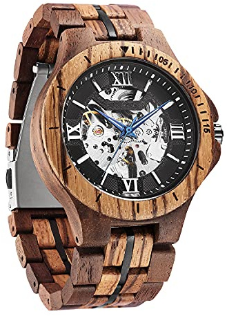 WASTIME Holzuhren für Herren und Damen, stilvolle Sport-Datum-Chronograph, multifunktionale Holz-Armbanduhren