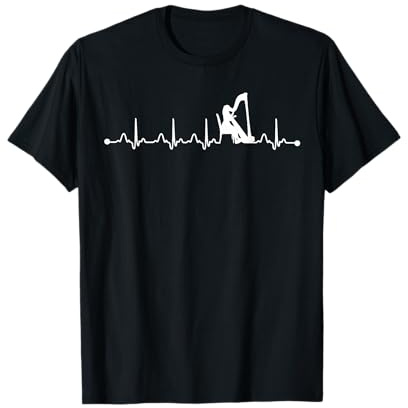 Battement de cœur d'un joueur de harpe ECG Drôle de battemen T-Shirt
