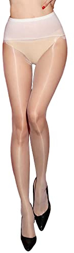 HTRUIYATY Glänzende Strumpfhose Damen 3 Denier Sexy Modisch Nahtlose Strumpfhose Ohne Naht